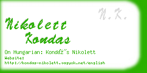 nikolett kondas business card